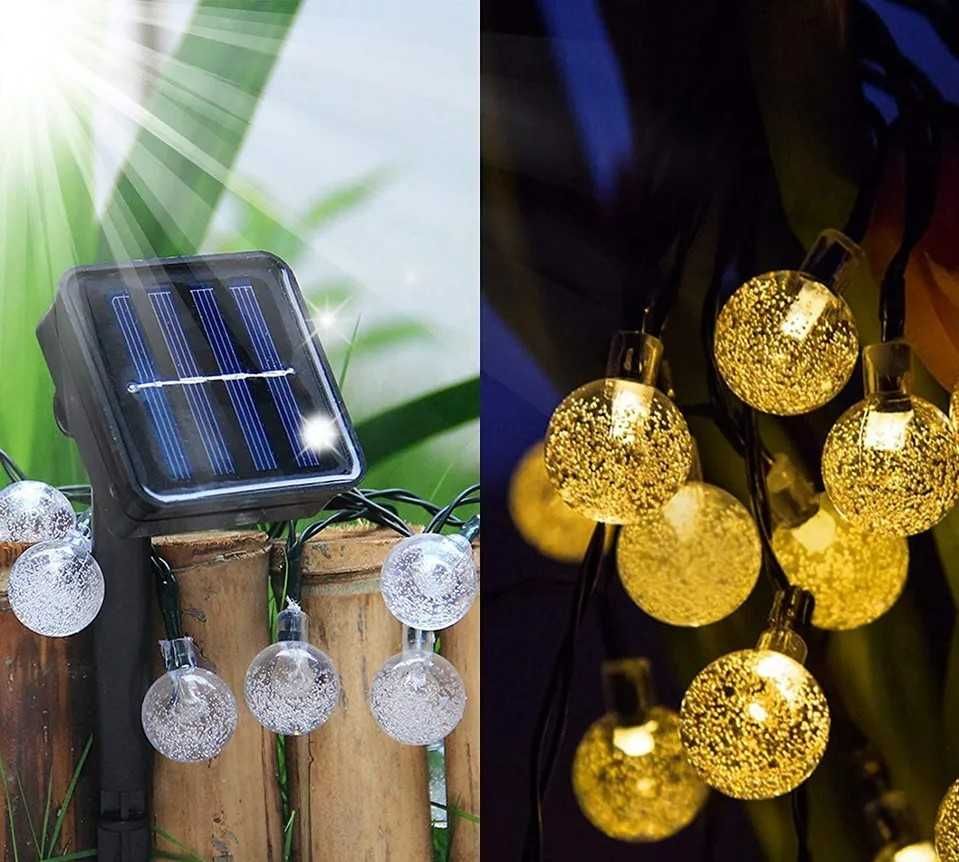 Girlanda Solarna Lampki Ogrodowe Solarne 50LED 11 Metrów Wodoodporne