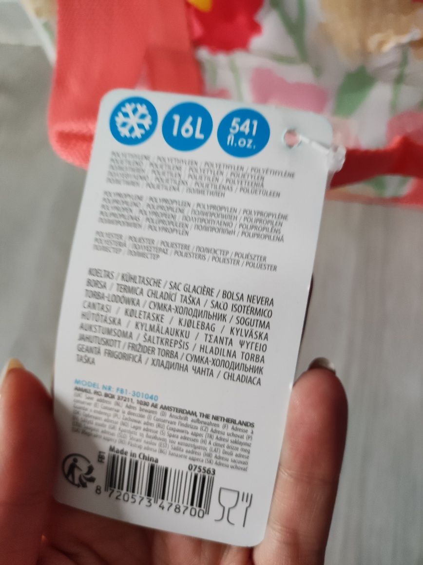 Nowa torba termiczna i dwa wkłady pasujące torebka lodówka
