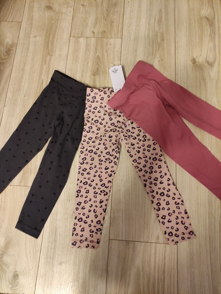 Legginsy Primark 104 3 pak komplet panterka nowe