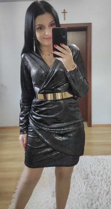 Sukienka welur błyszcząca święta wigilia sylwester Andrzejki