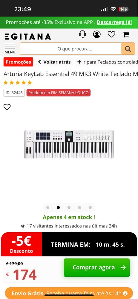 Sintetizador música Arturia KeyLab