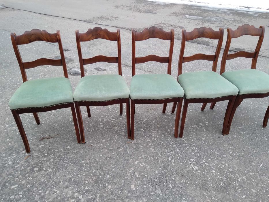Komplet 6 krzeseł krzesła fornir orzech/mahoń Biedermeier FV DOWÓZ