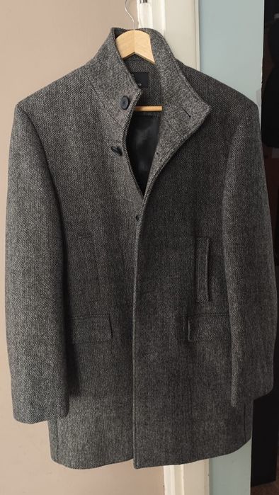Płaszcz męski wełniany Selected szary rozmiar L