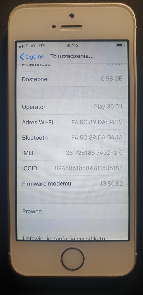 IPhone 5s 16 gb plus ładowarka 2m