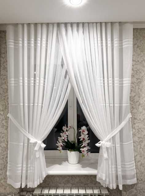 тюль арка на кухню короткі штори батист жаккард