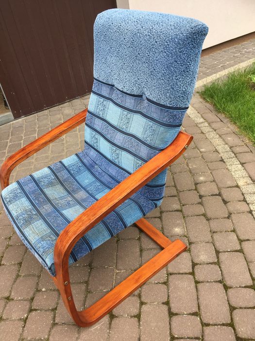 Fotel bujany drewniany wypoczynkowy