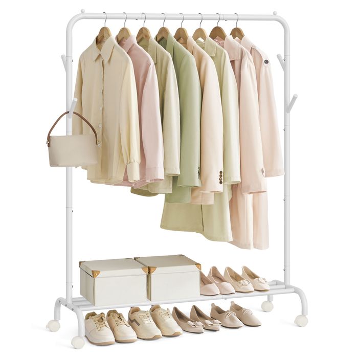 Wieszak stojący metal Songmics biały 155CM