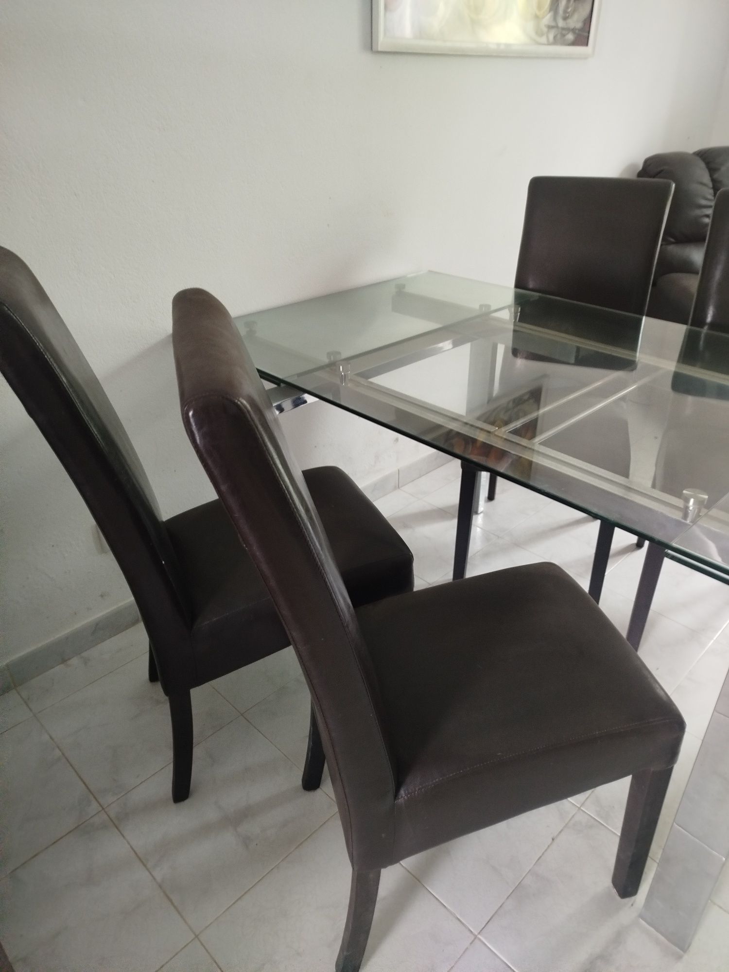 Mesa jantar em vidro