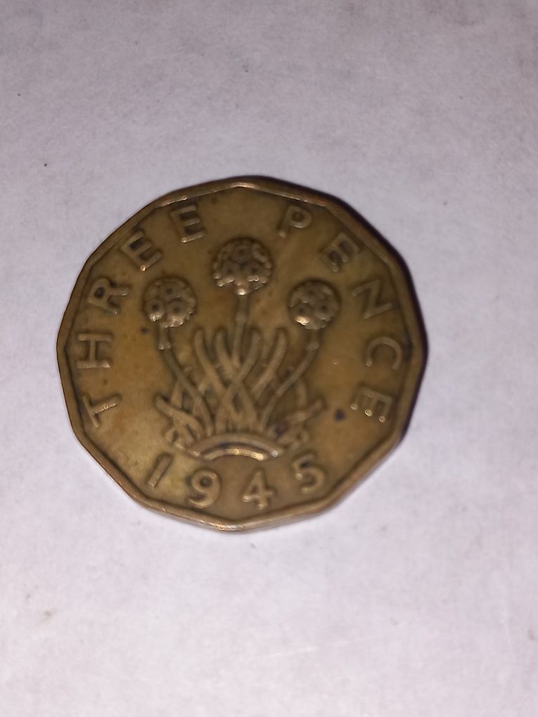 Moeda three pence 1945