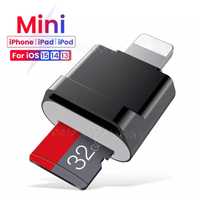 Картрідер micro SD срібного кольору для iPhone, iPad.