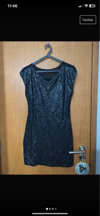 Vestido lantejoulas preto