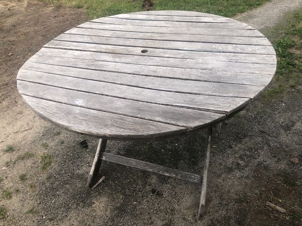Stół drewniany ogrodowy średnica 120