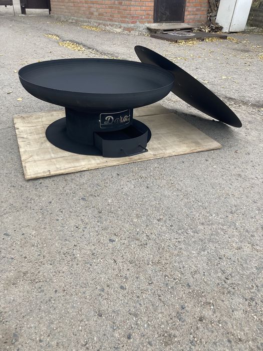 Костровая чаша, уличный камин ELLIPSE 02 c крышкой в комплекте