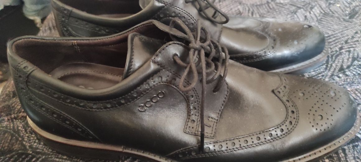 Buty pantofle męskie skórzane Ecco r.43 czarne