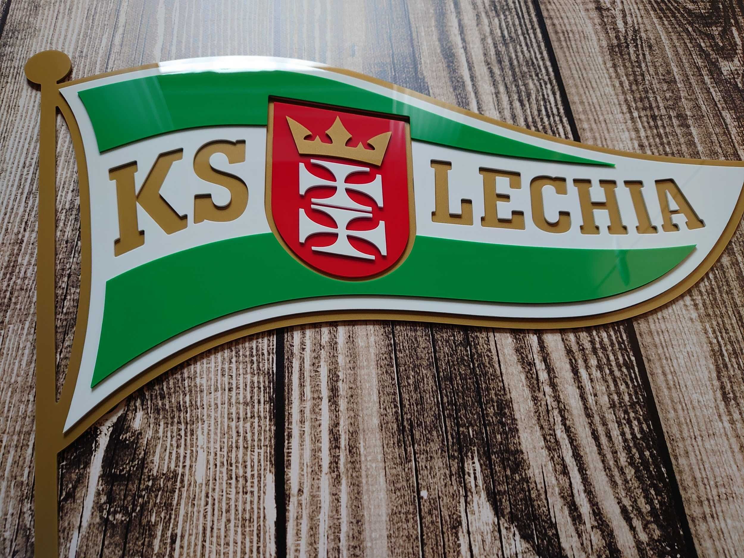 Herb Lechia Gdańsk na ścianę prezent dla fana klubu dla chłopaka męża