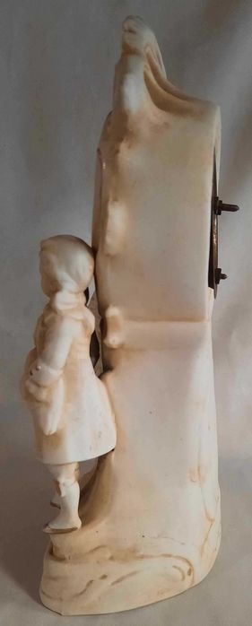 Piękny Zegar Kominkowy Secesja Porcelit