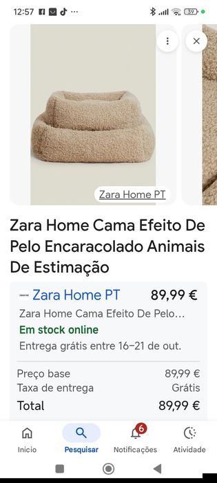 Cama para cão medio