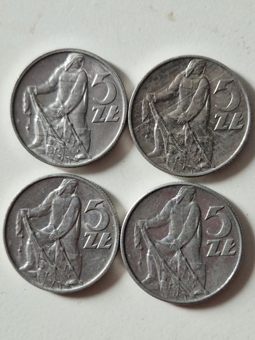 5 zł Rybak 2x 1974r 2x 1973r