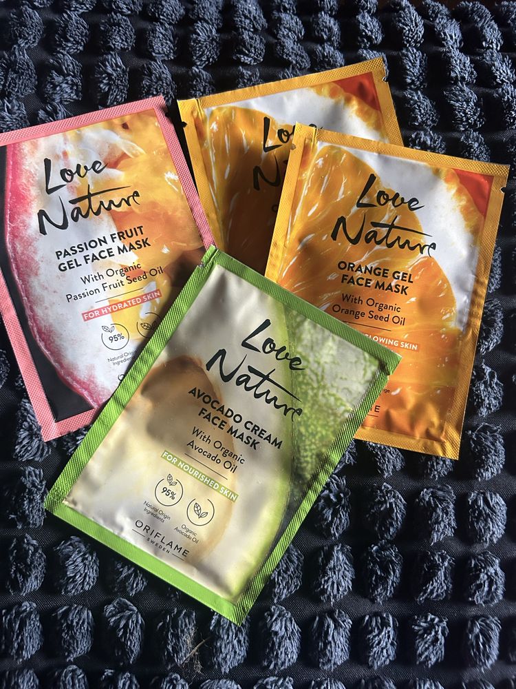 Love nature oriflame maseczki  3szt brak awokado