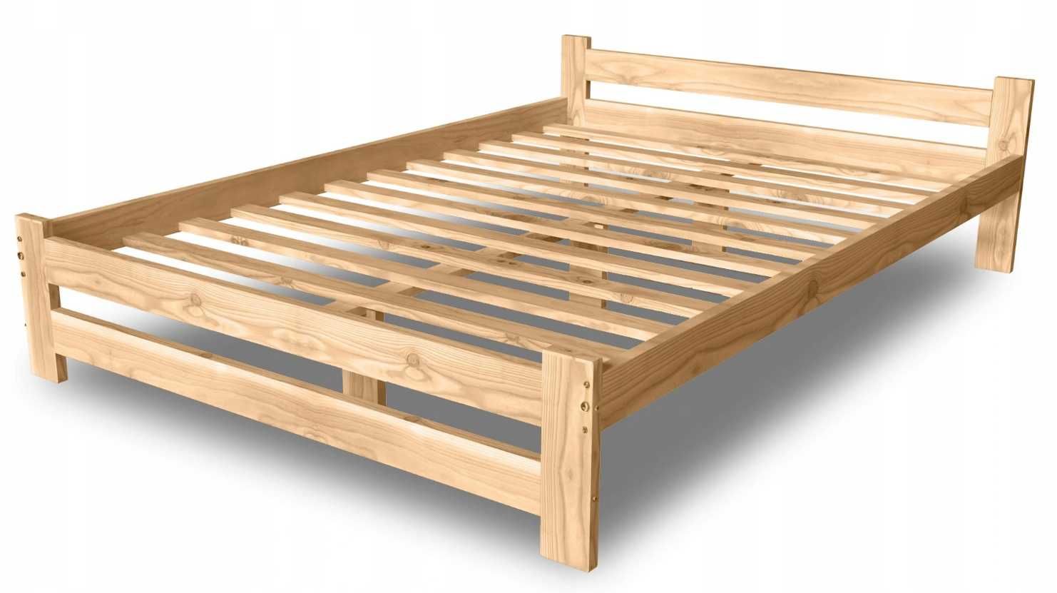 Nowe Łóżko Drewniane 200x140cm Sosnowe Stelaż Producent | WYPRZEDAŻ
