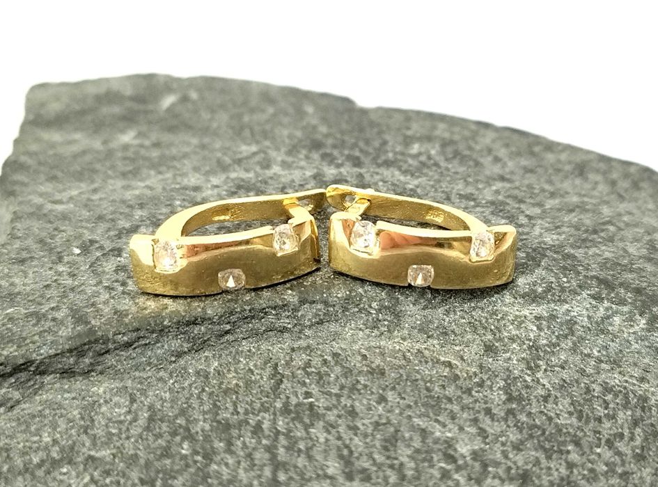 Złote Kolczyki Z Cyrkoniami 585 W:2,19