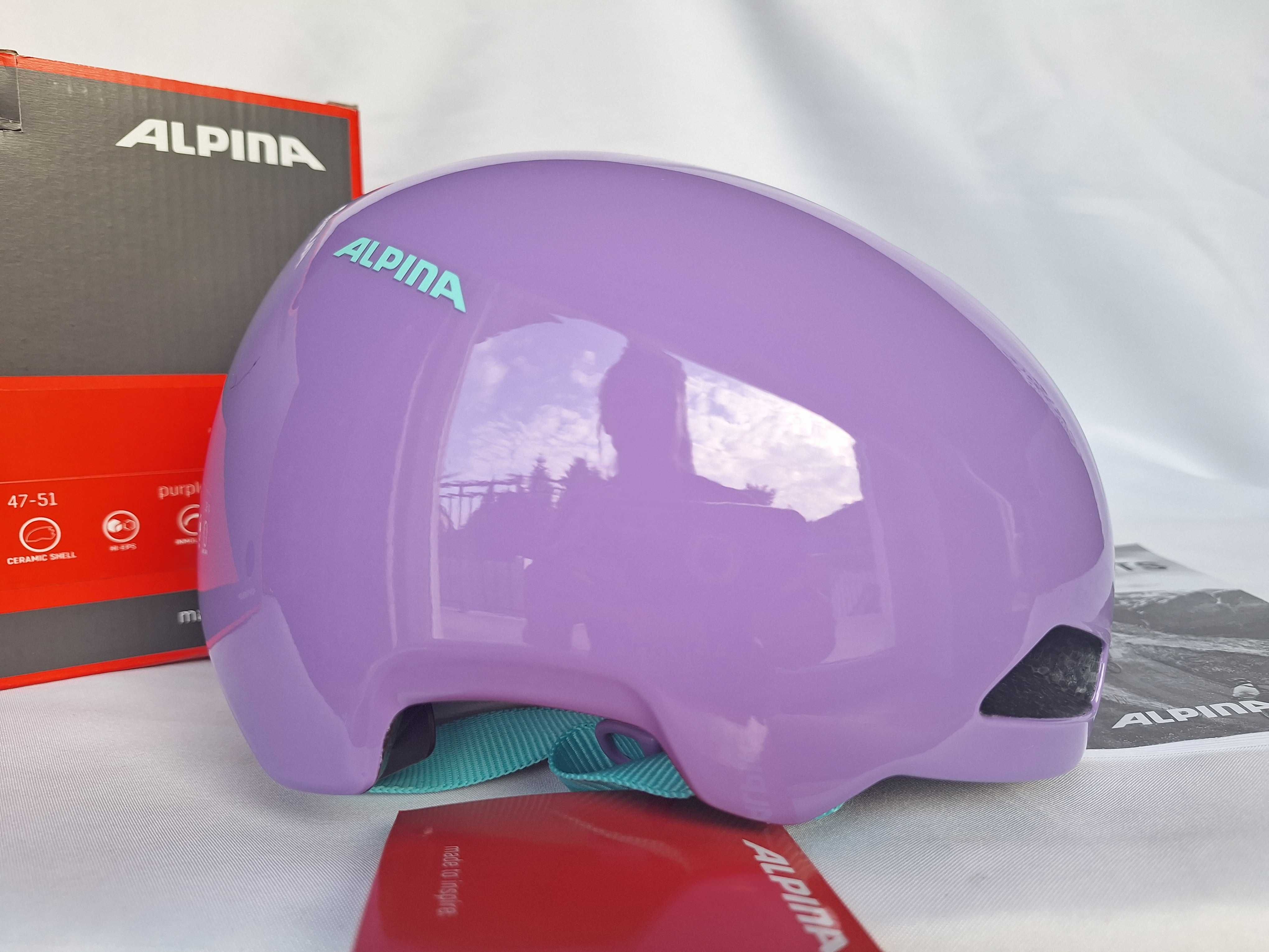 Kask rowerowy dziecięcy Alpina Hackney Purple Gloss S 47-51cm
