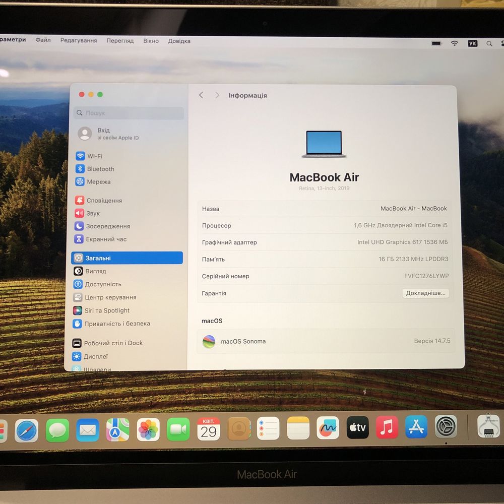 Macbook air 69 циклов a1932 13.3 2019 core-i5 озу16gb. ssd256gb