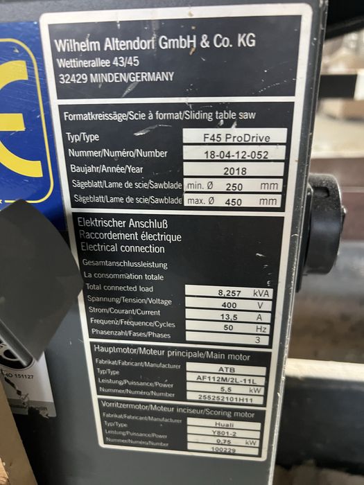 Altendorf f45 pila formatowa