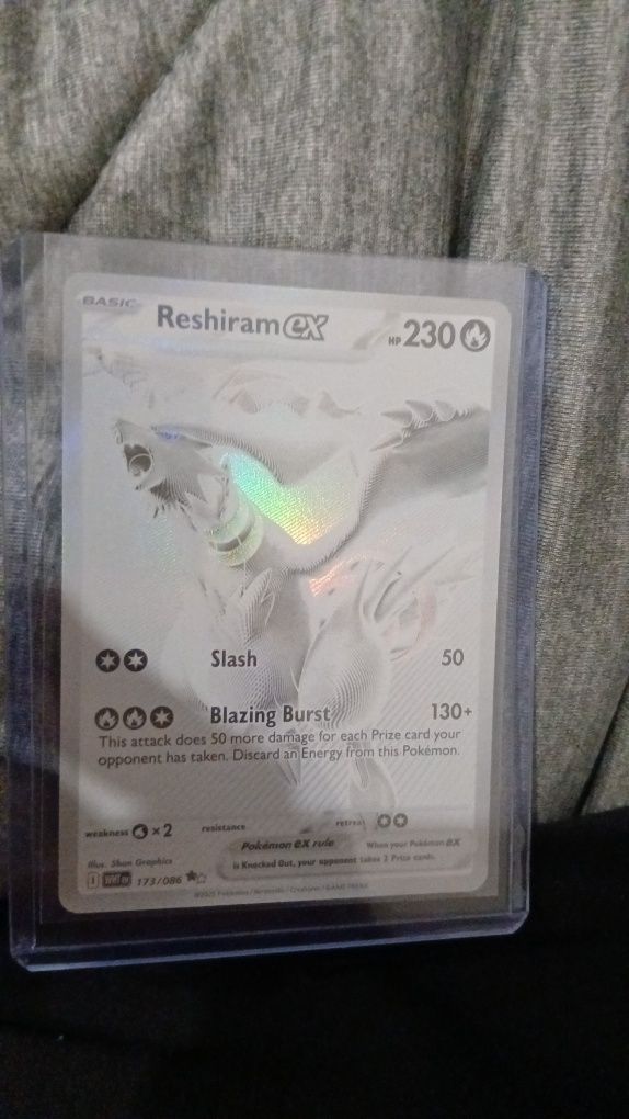 2025 Pokemon wth en-white flare black white rare #173 RESHIRAM EX