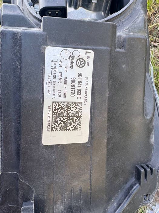 Lampa przednia lewa VW Golf VII 7 bi xenon GTE niebieski cala EU