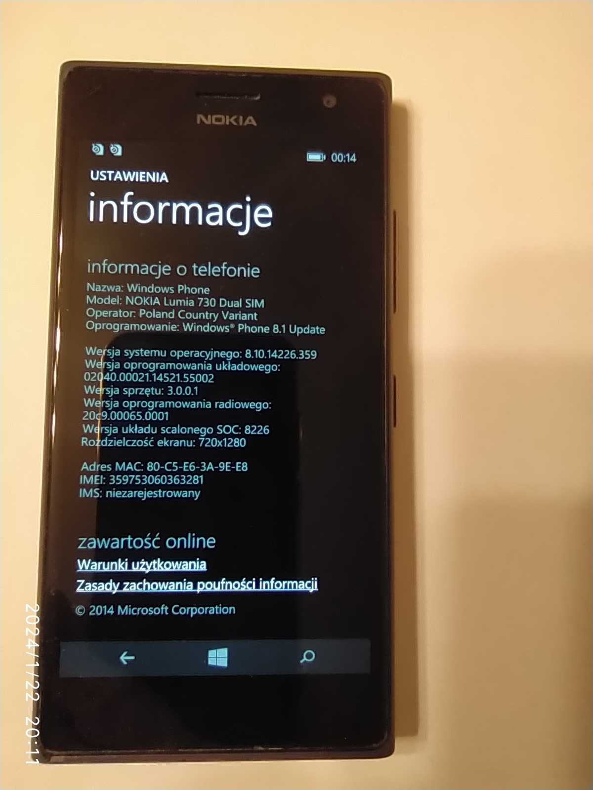 Smartfon Nokia Lumia 730 Dual SIM kolor czarny