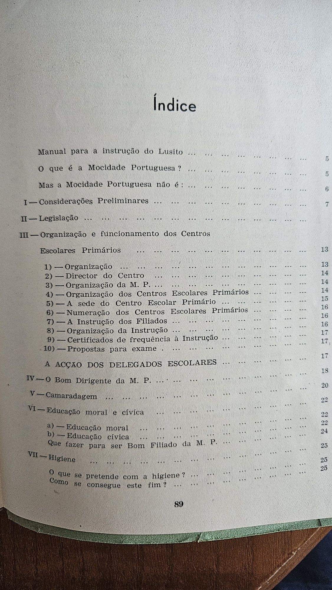 Manual para a instrução do Lusito