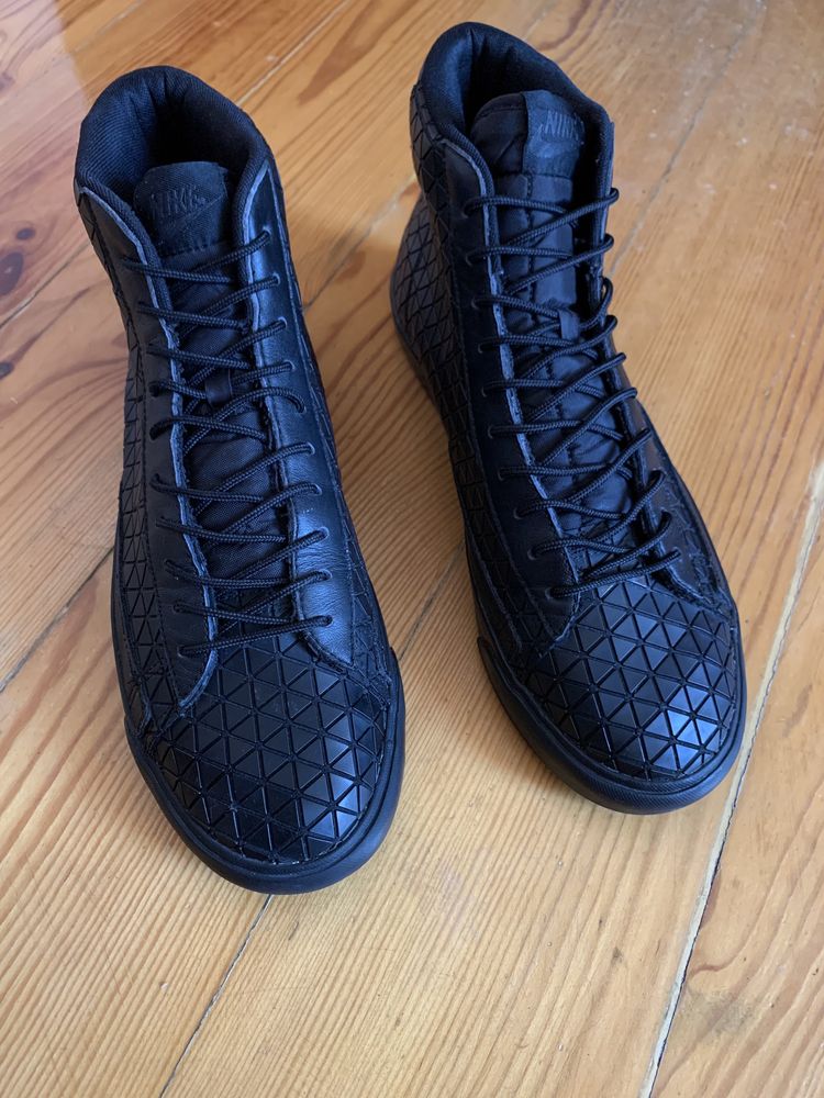 Nike Blazer Mid Metric Qs Triple Black мужские черные кроссовки кеды
