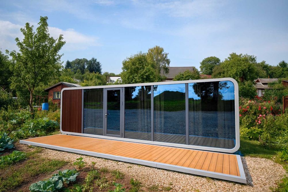 Nowoczesny gotowy domek mobilny, kontenerowy, modułowy,letniskowy.