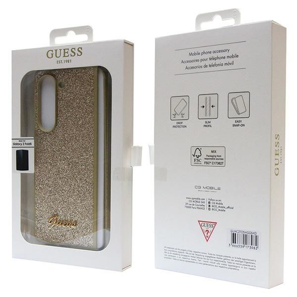 Guess Guhczfd5Hggshd F946 Z Fold5 Złoty/Gold Hardcase Glitter Script