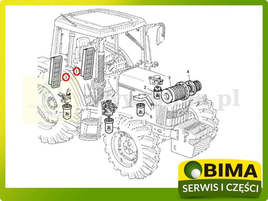 Filtr kabinowy kabiny John Deere 6010,6100,6200,6300,6400,6600,6800,69