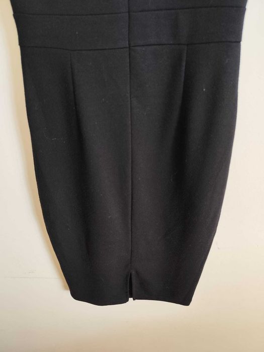 Sukienka czarna XS S tuba krótki rękaw ołówkowa dopasowana