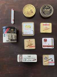 Latas de tabaco antigas e vintage.