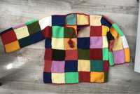 Sweter kolorowy pachwork/ styl Harry Styles