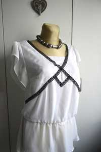 BPC collection bluzka L/XL biała koronka styl vintage boho