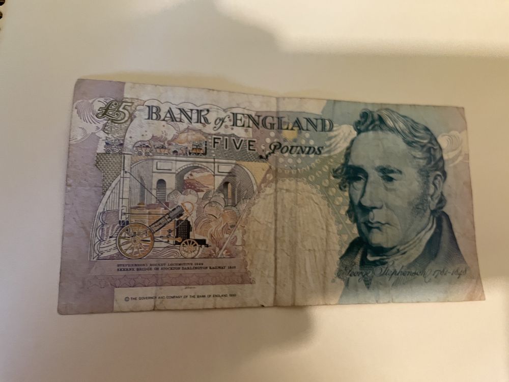 Банкнота 5 фунтів 1990 р/банкноти/фунти 1985/1986.