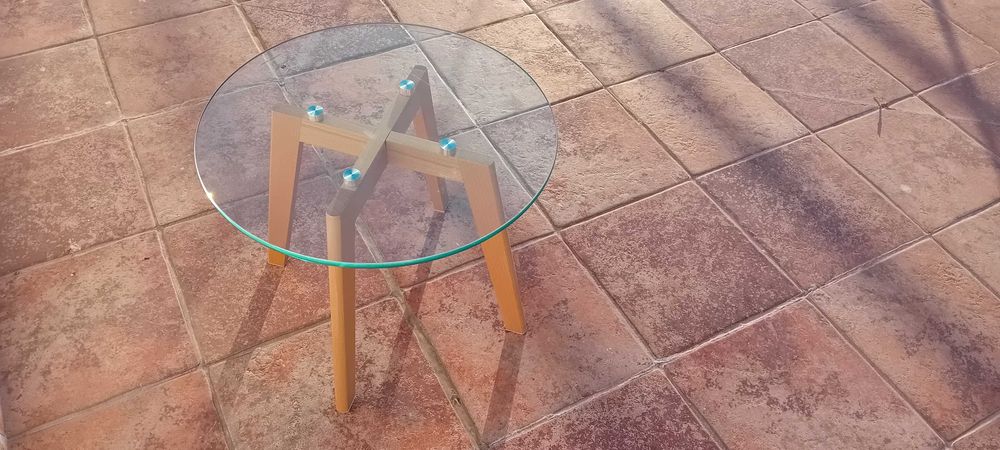 Mesa de Apoio Tampo em Vidro 46 x 40 cm