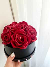 Flowerbox mały czerwone róże