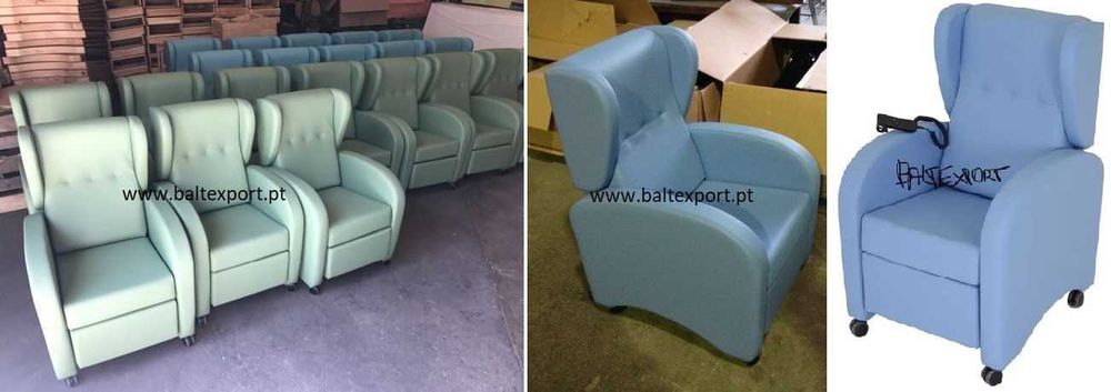 Poltrona Manual Relax Reclinável c/Basculação Assento e Travão Orelhas