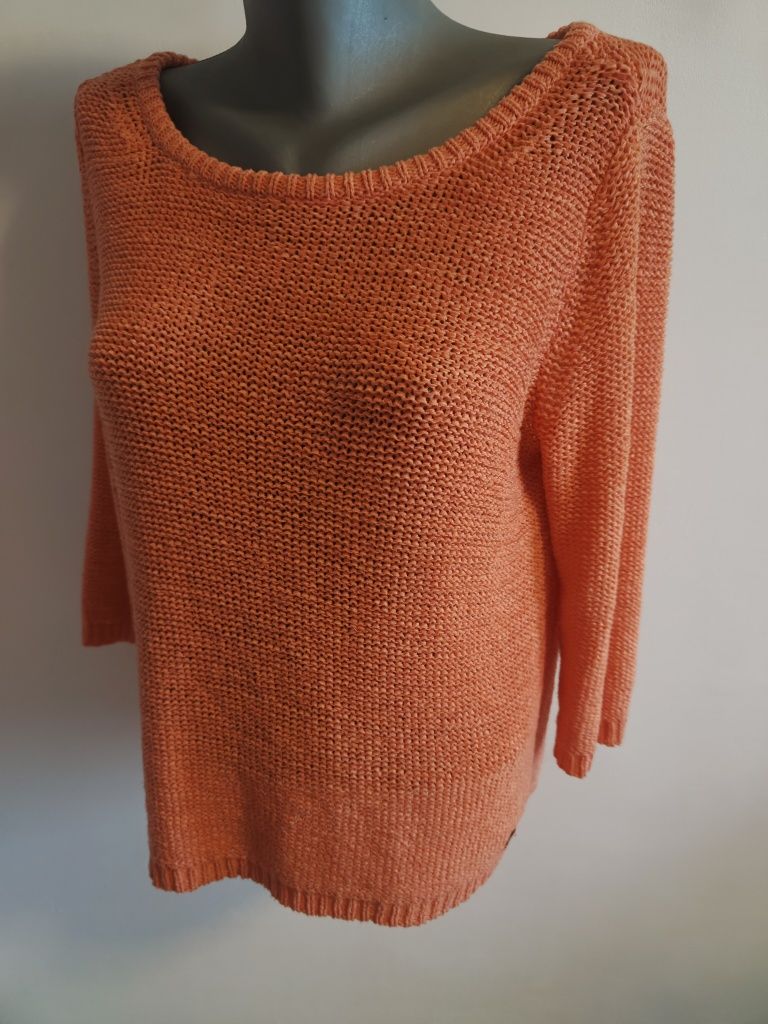 Markowy sweterek Tom Tailor Denin rS/M 36/38 koralowy sweter rękaw 3/4