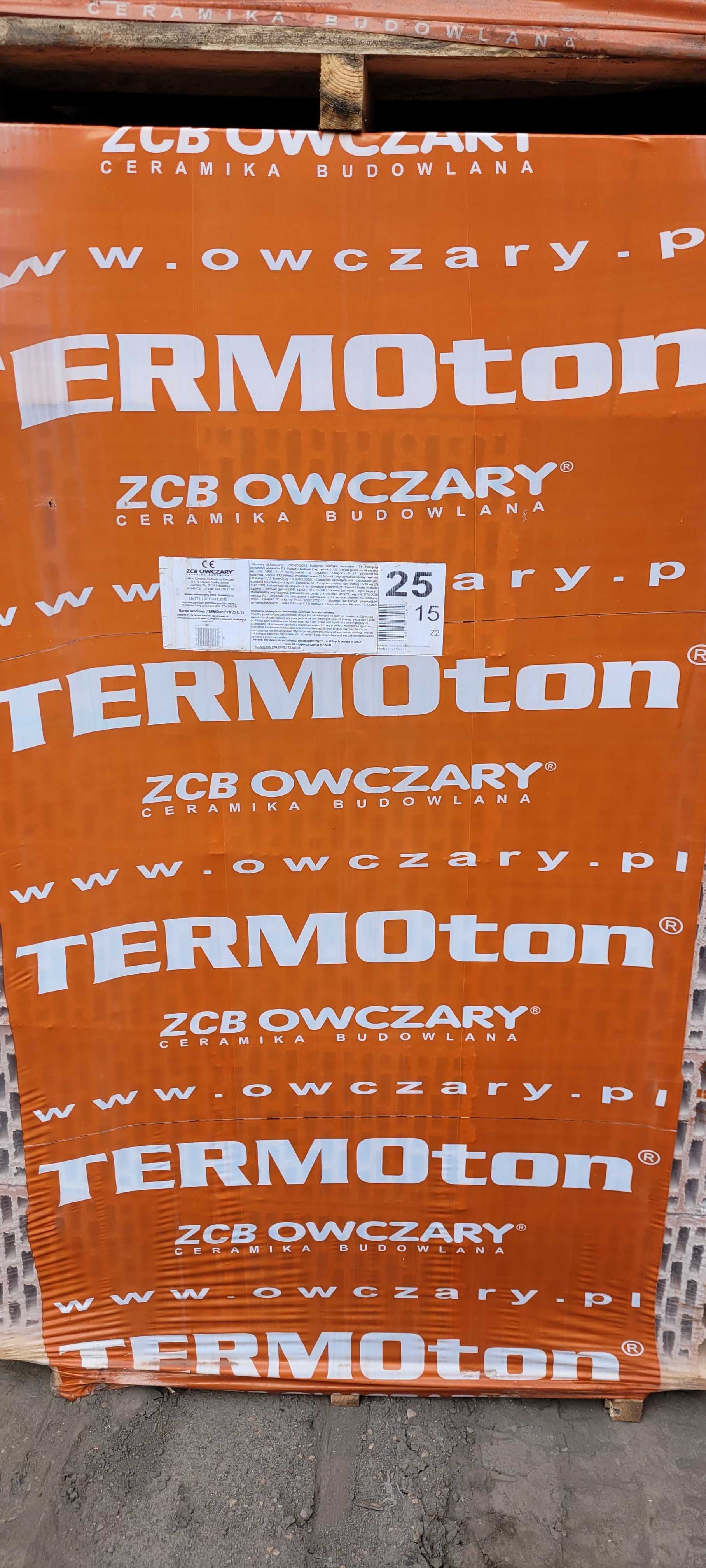 Pustak Ceramiczny Termoton 25P+W Owczary cegła OKAZJA transport