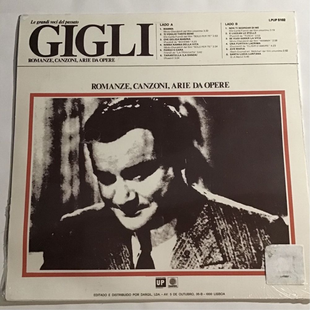 Gigli - Romanze, canzoni, arie da opere - LP novo e selado