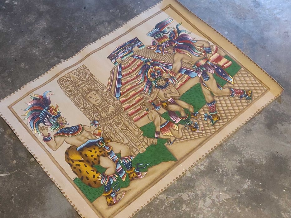 Quadro em pele pintador à mão
