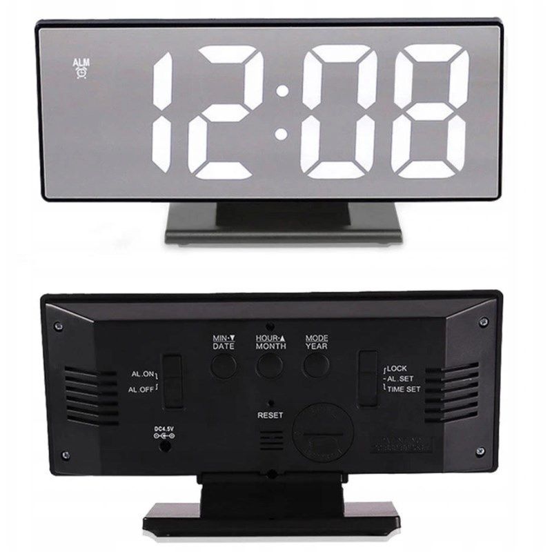 Zegar led termometr lustro usb Nowe