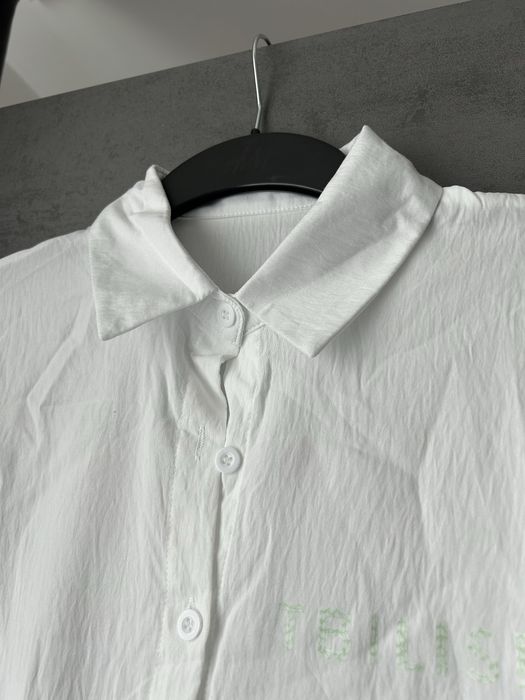Nowa długa biala koszula, sukienka koszulowa M 38